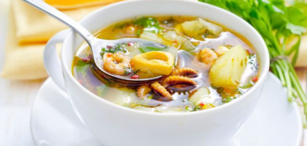 Vegetable soup with mushrooms and pasta شوربة الخضار مع الفطر والمعكرونة